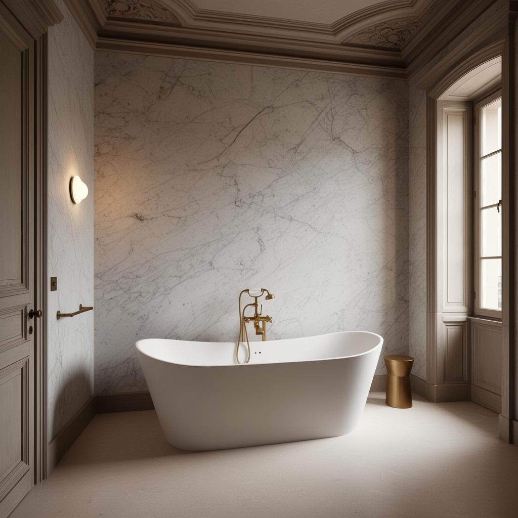 Bagno di pregio con marmo